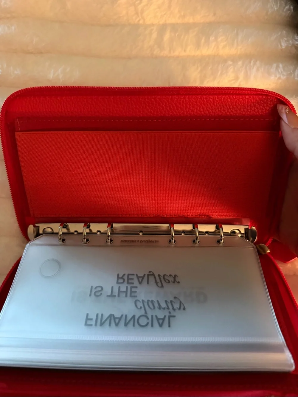 Red Tablet Wallet Case - Cash Stuffing Wallet